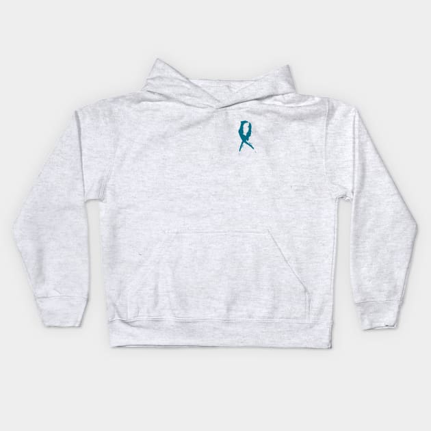 Teal Awareness Ribbon Kids Hoodie by Stonework Design Studio